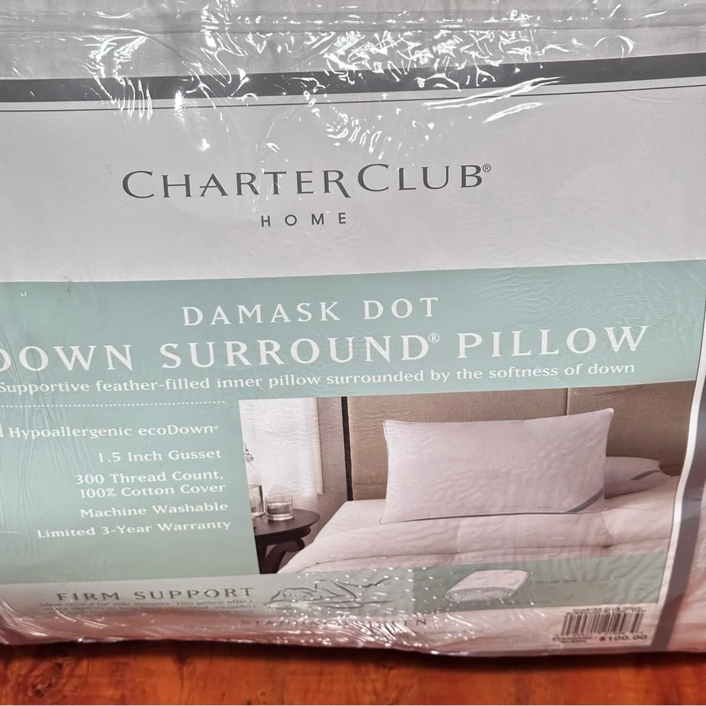 Charter Club White Damask Dot Surround Pillow (1-pack) - Standard/Queen Size
